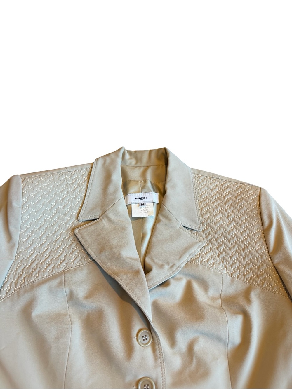 Vertigo Paris Beige Button-Down Blazer Jacket Office Professional Size Medium - Picture 2 of 14